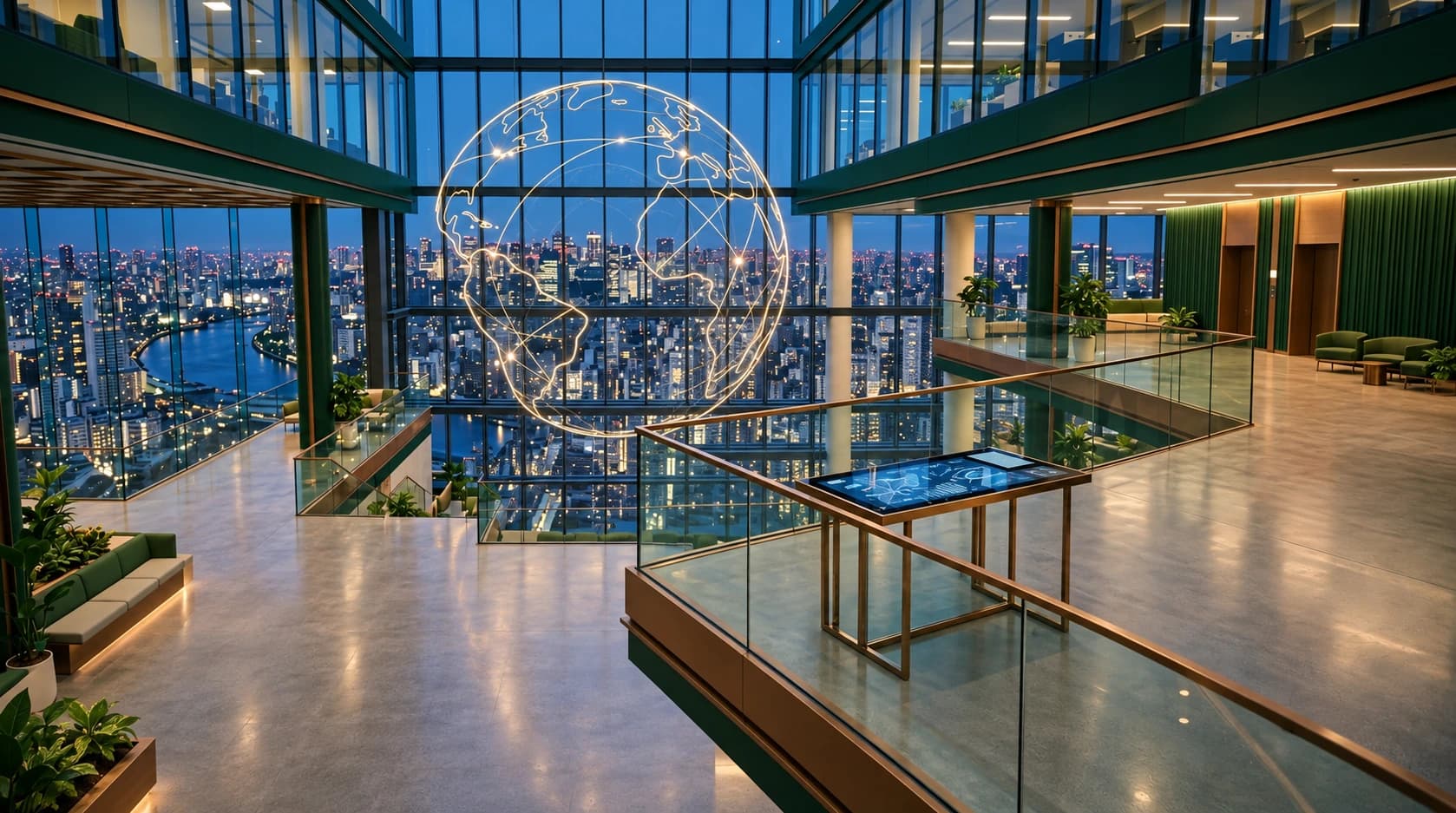 Global corporate advisory and cross-border connectivity illustrating international business transactions